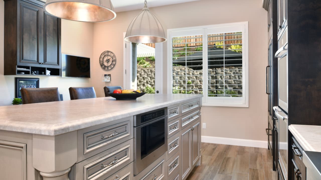 Beautiful modern kitchen remodel with custom cabinetry and island